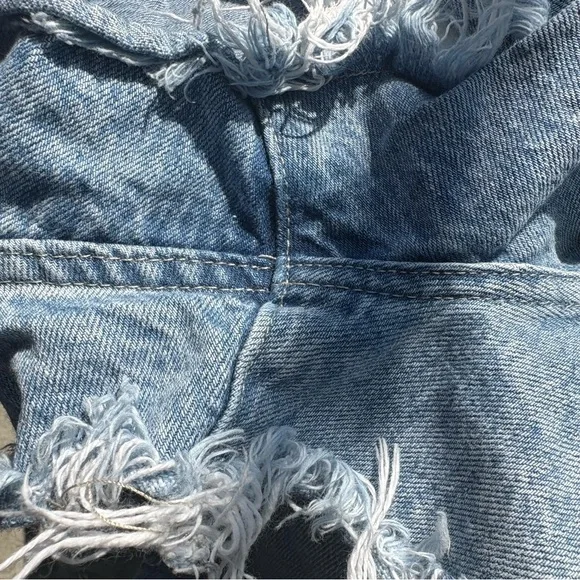 Pistola Light Blue Distressed Jean Shorts - Picture 9 of 10